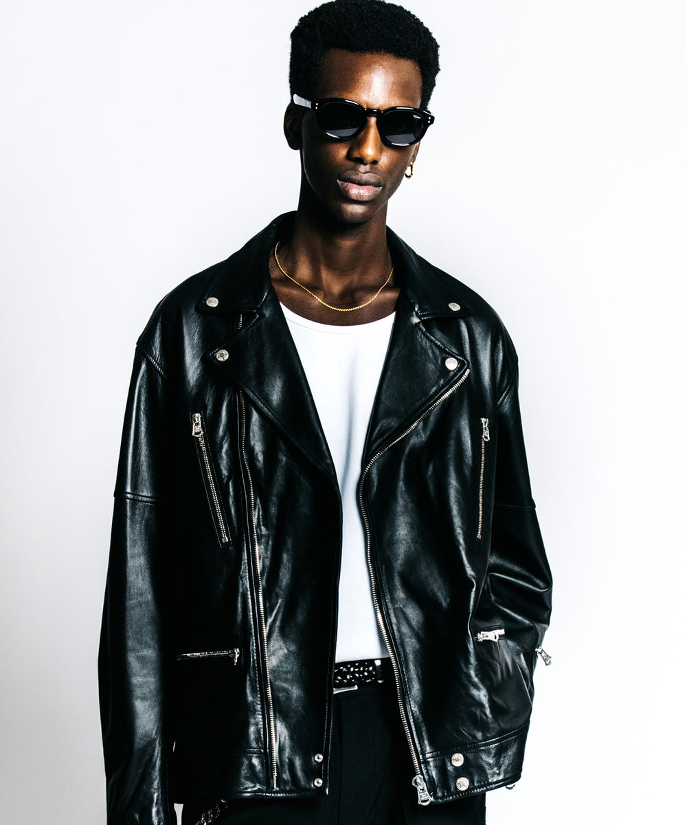 W BIKER SPANISH LAMB LEATHER JACKET – THE CRIMIE