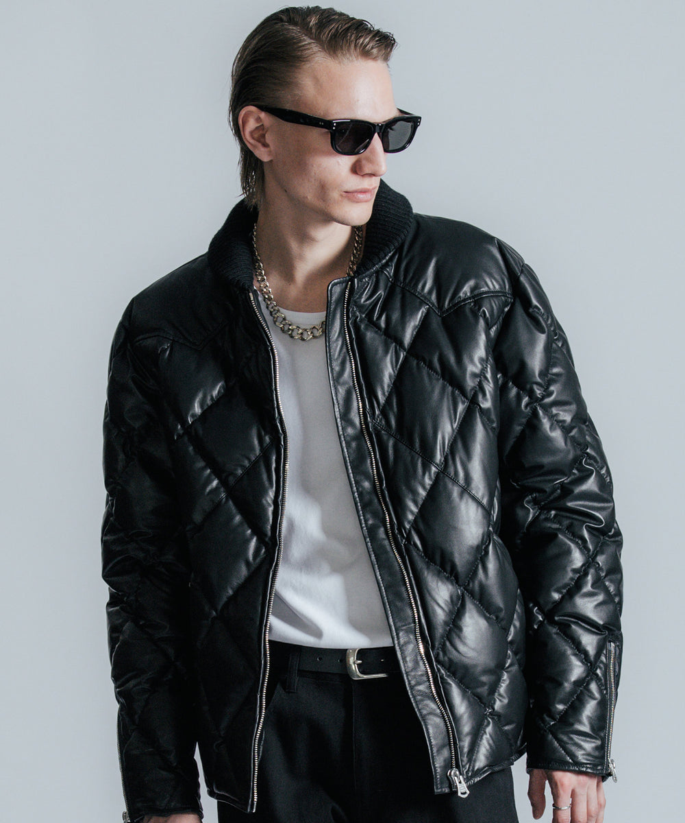 The ジャケット・アウター Crimie JACKET（ダウン DOWN LEATHER QUILT CRIMIE（クライミー）の「DIAMOND Jacket Leather Lamb Quilt ジャケット・アウター