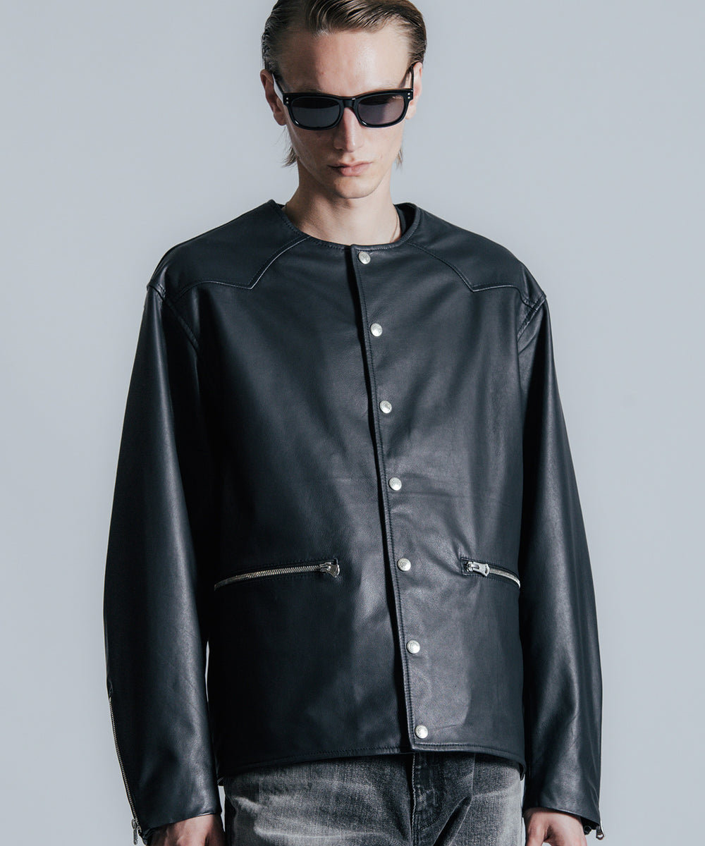 LAMB LEATHER RIDERS CARDIGAN – THE CRIMIE